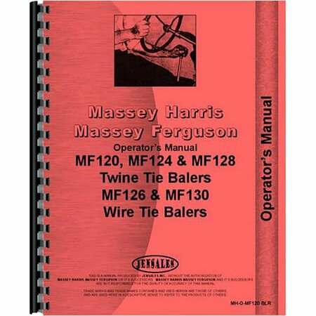 AFTERMARKET Baler Operators Manual Fits Massey Ferguson 12 RAP78637